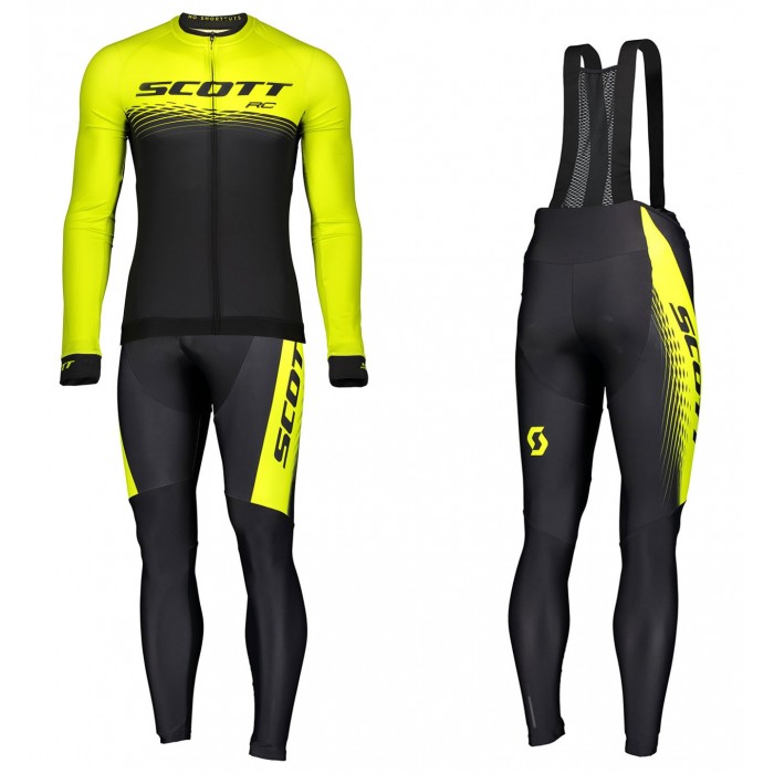 2019 Scott-RC PRO zwart-geel Vetements Cyclisme Velo Manches longues+longues Pantalon Bib XZCR841