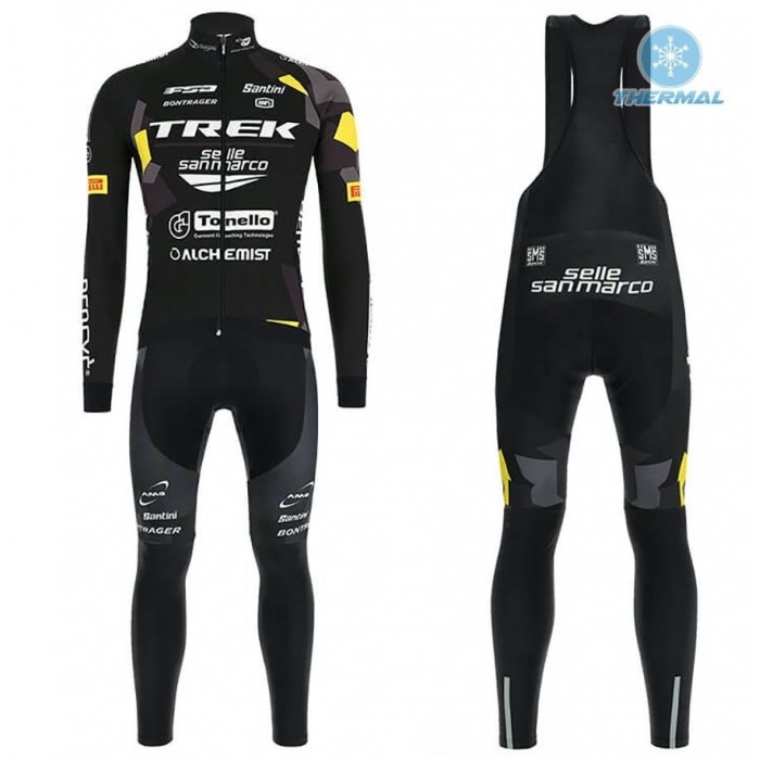 2019 Trek Selle San Marco Thermo Wielerkleding Set Wielershirts lange mouw+fietsbroek lang met ZVOT493