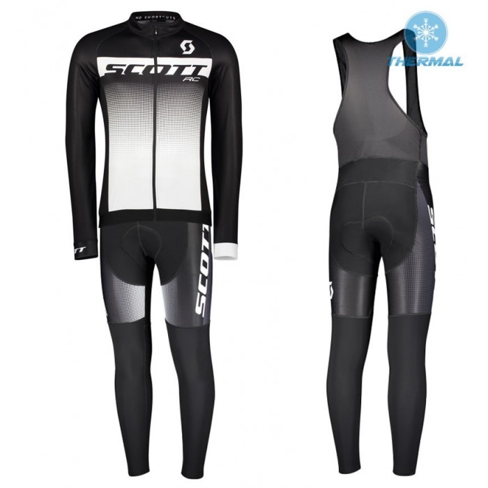 2017 Scott RC zwart-wit Winter Set Wielerkleding Wielershirt lange mouw+Lange fietsbroeken Bib 2571 2017 Scott RC zwart-wit Winter Set Wielerkleding Wielershirt lange mouw+Lange fietsbroeken Bib 2571