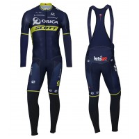 2017 Pro Team Orica Scott Fietskleding Wielershirt lange mouw+Lange fietsbroeken Bib 2531