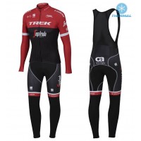 2017 Trek Pro Race rood Winter Set Wielerkleding Wielershirt lange mouw+Lange fietsbroeken Bib 2599