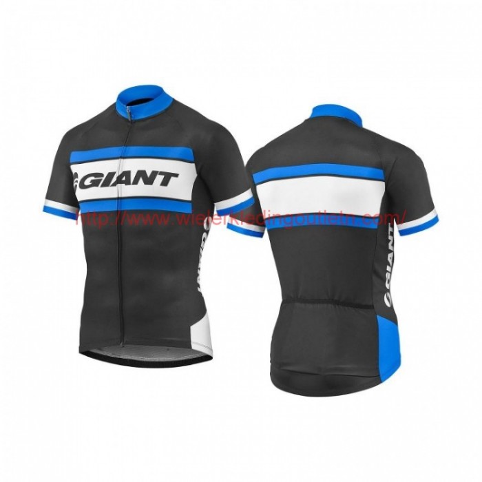 2017 Giant blauw en zwart Fietsshirt Korte Mouw Goedkoop 201717462