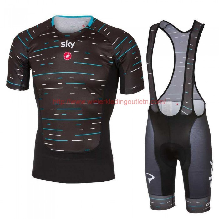 Sky Pro 2017 Prosecco Fietskleding Fietsshirt Korte+Korte Fietsbroeken Bib zwart 201717642