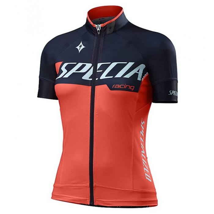 2017 Specialized Racing Dames Oranje-zwart Wielerkleding Fietsshirt Korte 20177034