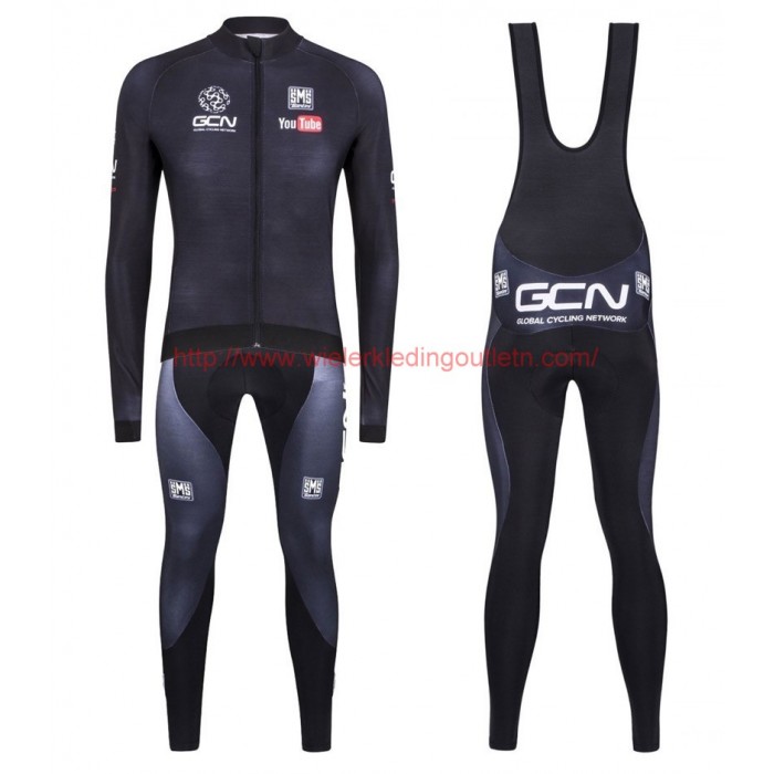 2016 GCN Sleek H20 zwart Set Wielerkleding Wielershirt lange mouw+Lange fietsbroeken Bib 213615 2016 GCN Sleek H20 zwart Set Wielerkleding Wielershirt lange mouw+Lange fietsbroeken Bib 213615