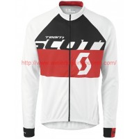 2015 Team Scott wit/zwart/rood Wielerkleding Wielershirt lange mouw 213509