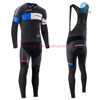 2016 Orbea Team Pro zwart-Blauw Winter Set Wielerkleding Wielershirt lange mouw+Lange fietsbroeken Bib 213635
