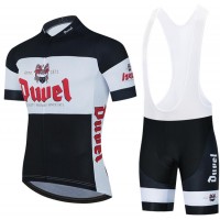2020 Duvel Beer Fietskleding Wielershirt Korte Mouw+Korte Fietsbroeken Bib zwart ROU9A
