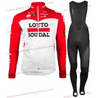 Lotto Soudal 2018 Wielerkleding Set Wielershirt lange mouw+Lange Fietsbroeken Bib 1111w