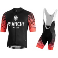 BIANCHI MILANO Pedaso red Fietskleding Set Fietsshirt Korte Mouw+Korte fietsbroeken Bib 190224076