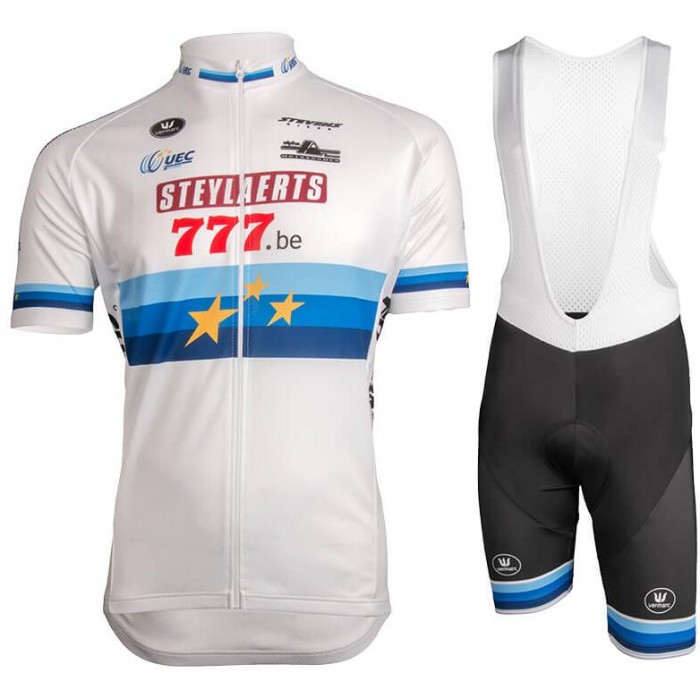 Steylaerts-777 European Champion 2019 Fietskleding Set Fietsshirt Korte Mouw+Korte fietsbroeken Bib 19040759
