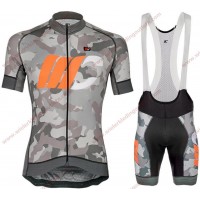 Cipollini Prestige Camo Grijs oranje Wielerkleding Set Fietsshirt Korte Mouw+Fiets Koersbroek 18C10289