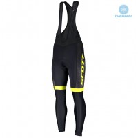 2019 Scott-RC-Profteam zwart-geel Winter Lange Bib Fietsbroeken f5Y0i